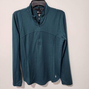 Spyder NEW Women's Green Long Sleeve 1/4 Zip Up Active Wear Pullover Top - Large